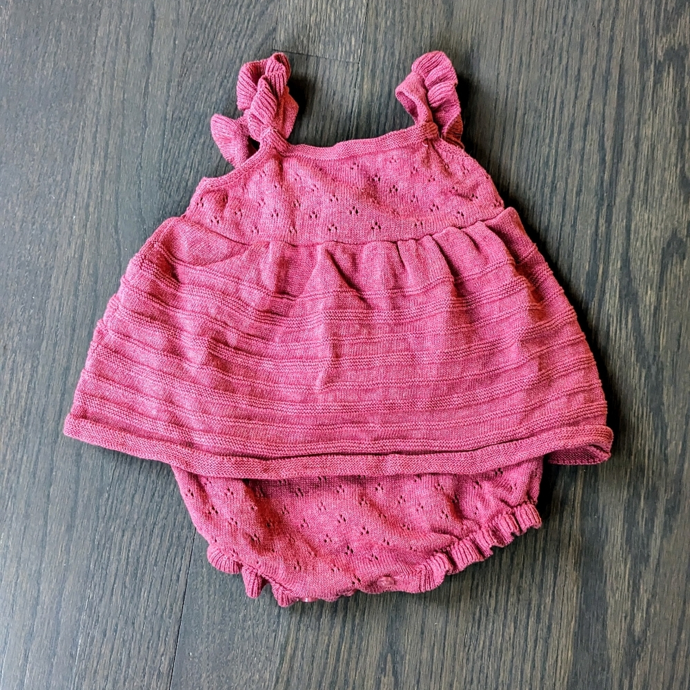 Stitch & Bean Baby Girl Knit Romper, Pink, 0-3 Months